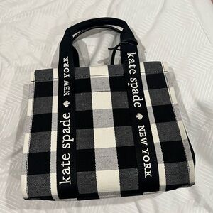 Kate Spade Plaid mini canvas bag